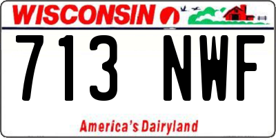 WI license plate 713NWF