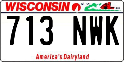 WI license plate 713NWK
