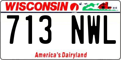WI license plate 713NWL