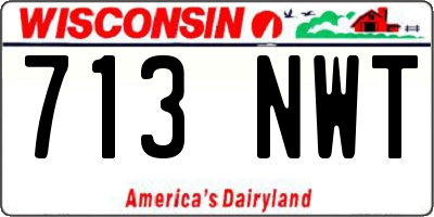 WI license plate 713NWT
