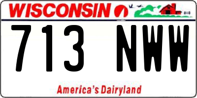 WI license plate 713NWW
