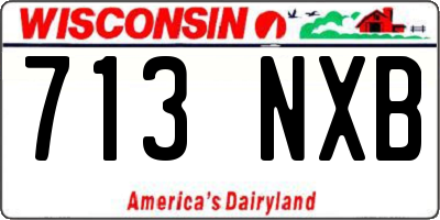 WI license plate 713NXB