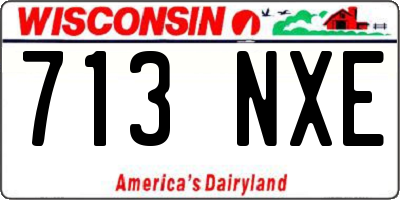 WI license plate 713NXE