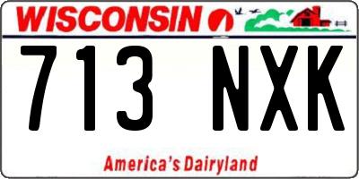 WI license plate 713NXK