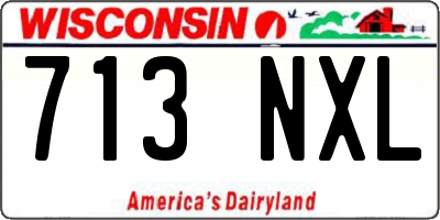 WI license plate 713NXL