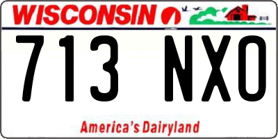 WI license plate 713NXO