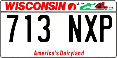 WI license plate 713NXP