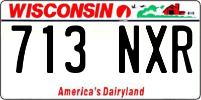 WI license plate 713NXR
