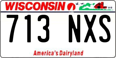 WI license plate 713NXS