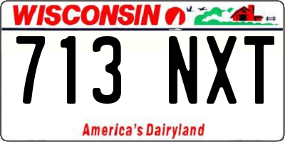 WI license plate 713NXT