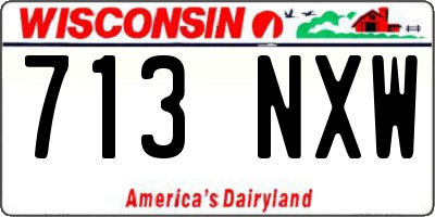 WI license plate 713NXW