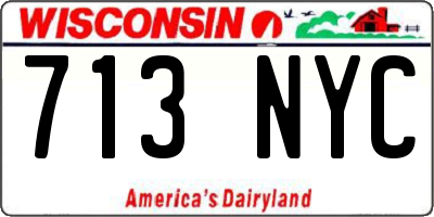 WI license plate 713NYC