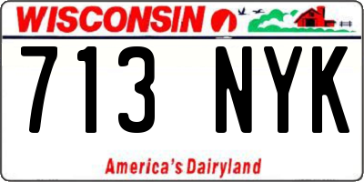 WI license plate 713NYK