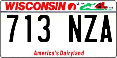 WI license plate 713NZA