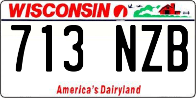 WI license plate 713NZB