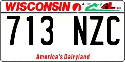 WI license plate 713NZC