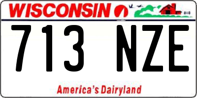 WI license plate 713NZE