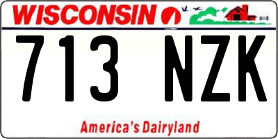 WI license plate 713NZK