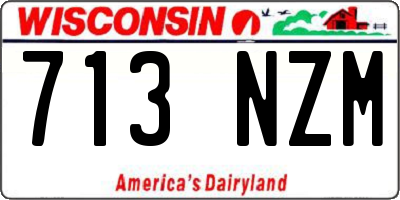 WI license plate 713NZM