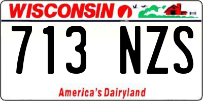 WI license plate 713NZS