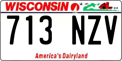 WI license plate 713NZV