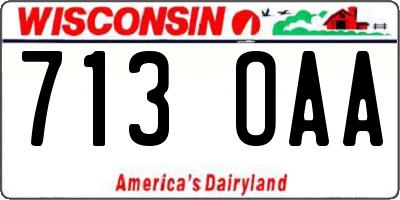 WI license plate 713OAA