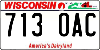 WI license plate 713OAC