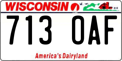 WI license plate 713OAF