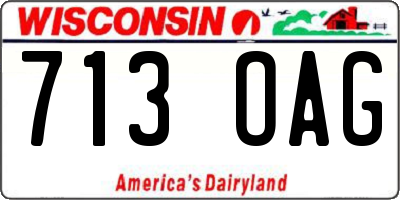 WI license plate 713OAG