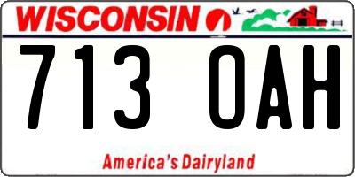 WI license plate 713OAH
