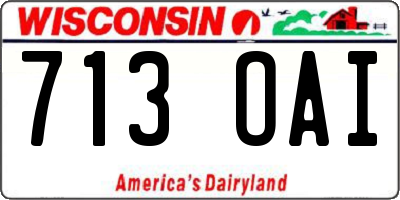 WI license plate 713OAI