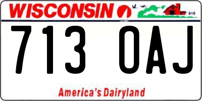WI license plate 713OAJ