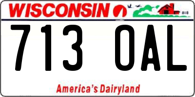 WI license plate 713OAL