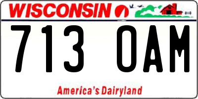 WI license plate 713OAM