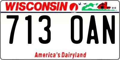 WI license plate 713OAN