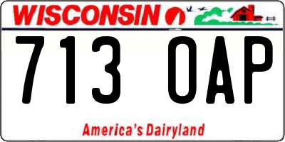 WI license plate 713OAP