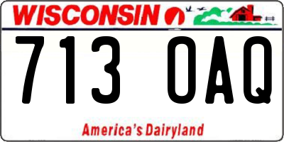 WI license plate 713OAQ