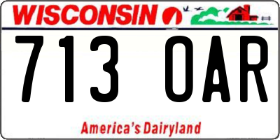WI license plate 713OAR