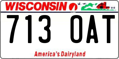 WI license plate 713OAT