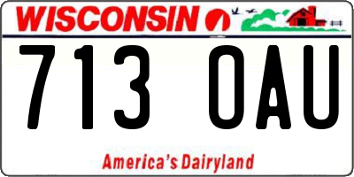 WI license plate 713OAU