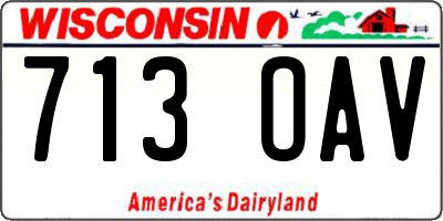 WI license plate 713OAV
