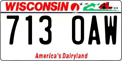 WI license plate 713OAW
