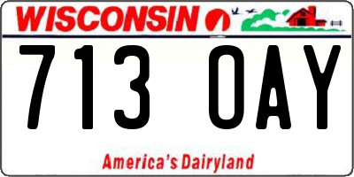 WI license plate 713OAY