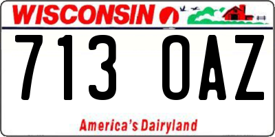 WI license plate 713OAZ