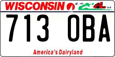 WI license plate 713OBA