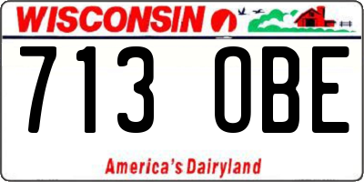 WI license plate 713OBE