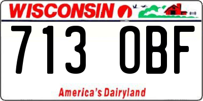 WI license plate 713OBF