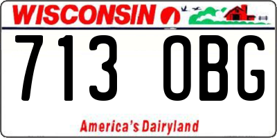 WI license plate 713OBG