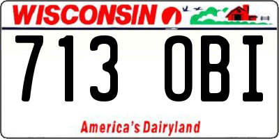 WI license plate 713OBI