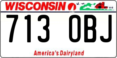 WI license plate 713OBJ